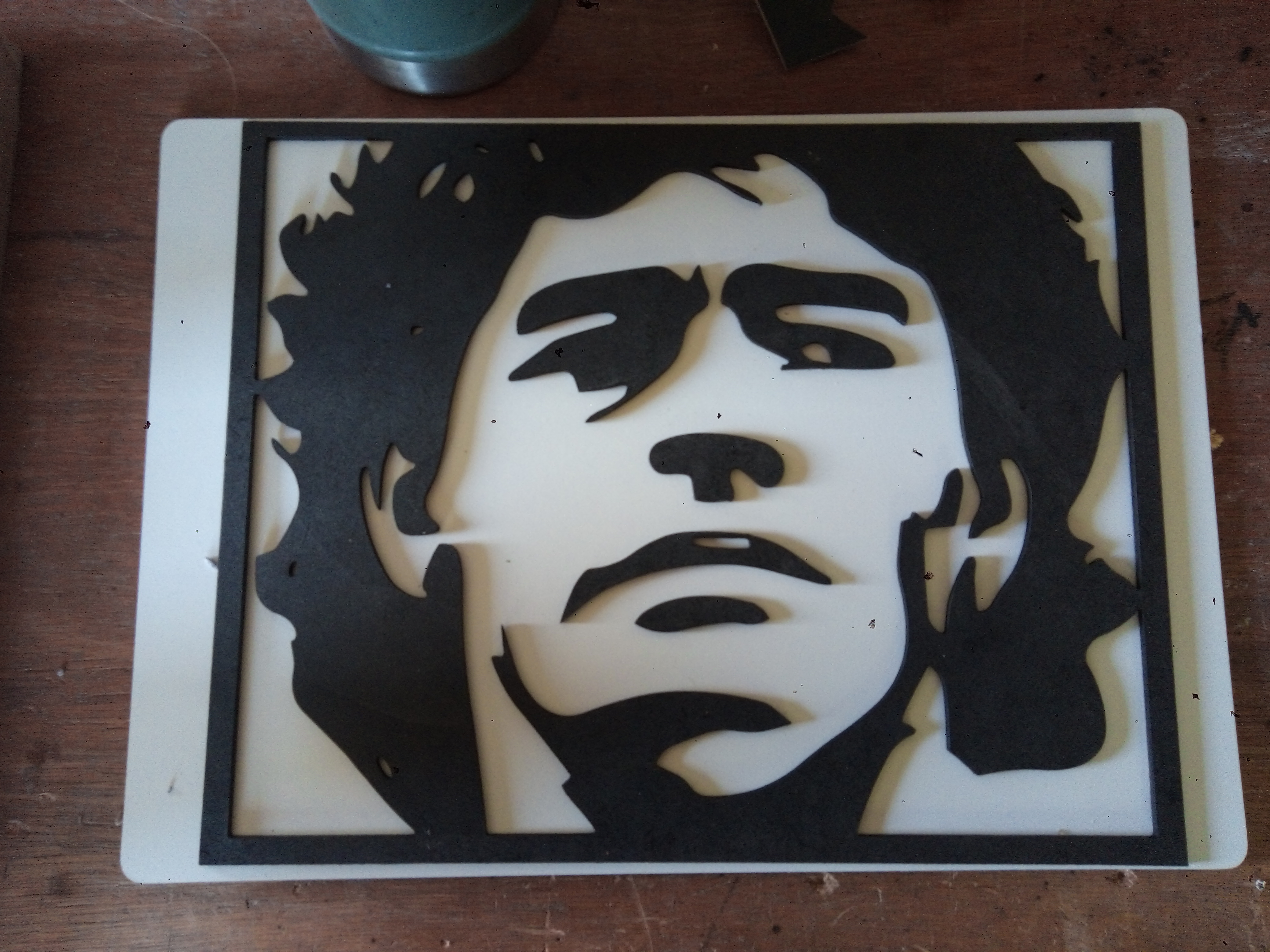 Cuadro Diego Maradona en madera
